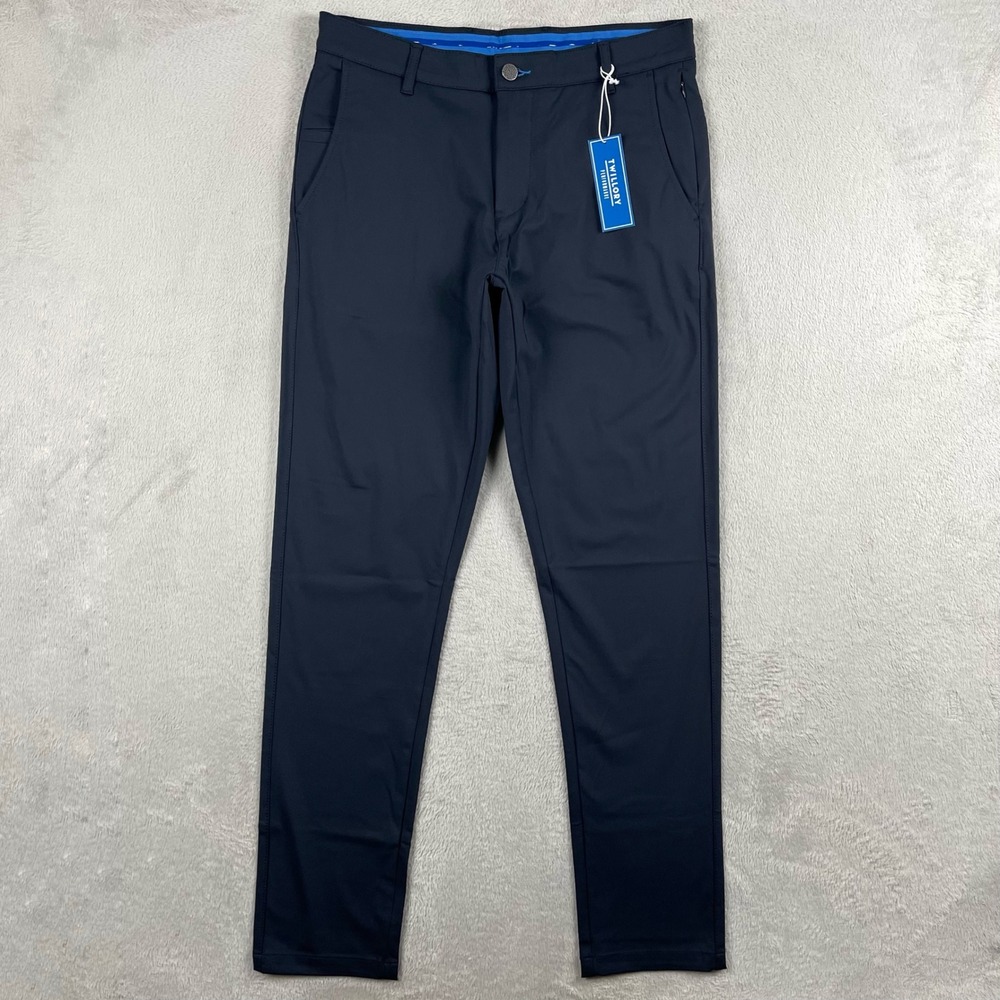 New Twillory Pants Mens 32x32 Trim Fit Blue Performance Tech Stretch Golf Office